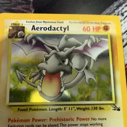 Pokemon TCG Aerodactyl Fossil Holo Rare Card 1/62 60 HP English Unlimited 1999 - Image 3