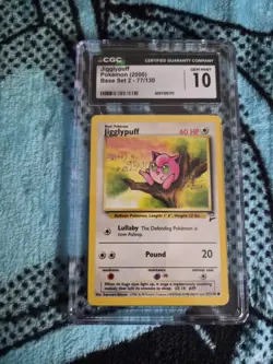 Pokemon Jigglypuff Base Set 2 077/130 CGC 10 Gem Mint 60HP Common Pound 2000 - Image 1