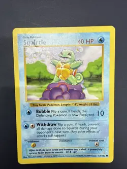 Shadowless Squirtle 63/102 Base Set Vintage Pokemon Card TCG - Image 1