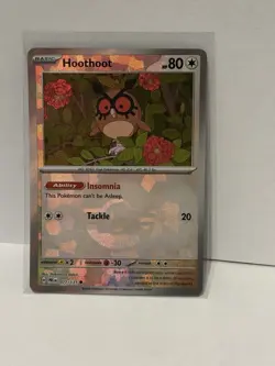 Pokemon Hoothoot Poke Ball Pattern Holo 077/131 Sv: Prismatic Evolutions - Image 1