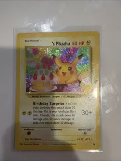 Pokemon Pikachu Celebrations Birthday Surprise 25th Anniversary Promo Card - Image 1