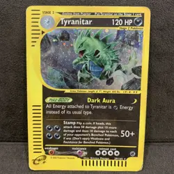 Pokemon EXPEDITION - #29/165 Tyranitar - Holo - ENG - Heavily Played/Damaged - Image 1