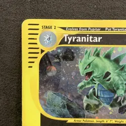 Pokemon EXPEDITION - #29/165 Tyranitar - Holo - ENG - Heavily Played/Damaged - Image 2