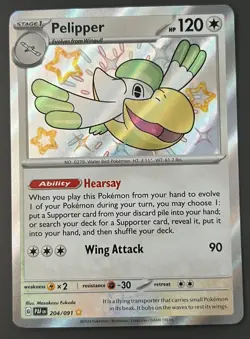Pokemon TCG - 204/091 - Pelipper - Mini Shiny Holofoil - SV: Paldean Fates - NM - Image 1
