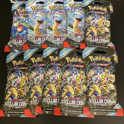 Pokemon TCG Stellar Crown Sleeved Booster Pack Lot of 10! Factory Sealed! - Image 1