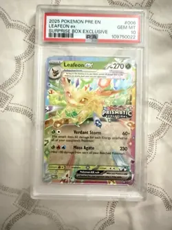 Leafeon ex #006/131 Prismatic Evolutions Surprise Box Stamped Promo - PSA 10 Gem - Image 1
