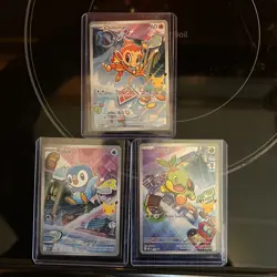 First Partner Illustration Promos (Sinnoh) Turtwig Piplup Chimchar Pokemon TCG - Image 1