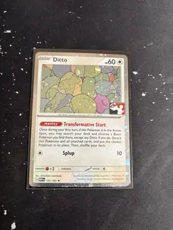 Pokemon TCG Ditto play stamp 132/165 MEW Ability Holo Rare Basic Shapeshifter - Image 1
