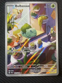 Pokemon TCG Bulbasaur Stellar Crown Illustration Card 143/142 - Image 1