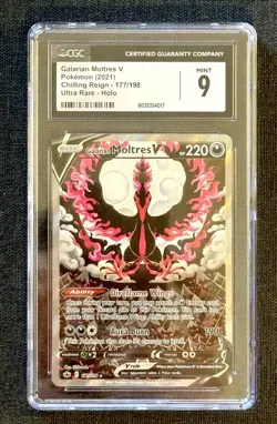 Galarian MOLTRES V Alt Art CGC Mint 9 177/198 Sword & Shield Pokemon FREE SHIP - Image 1