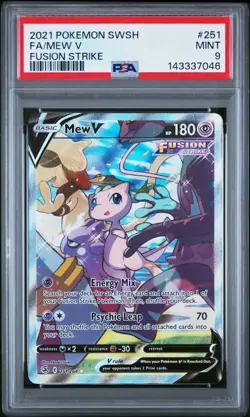 2021 POKEMON SWORD & SHIELD FUSION STRIKE #251 FULL ALT ART MEW V PSA 9 - Image 1