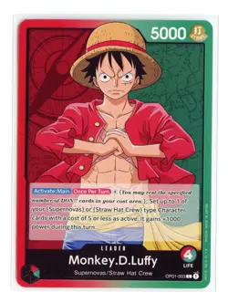 Monkey.D.Luffy (003) OP01-003 L Regular One Piece Romance Dawn English NM - Image 1