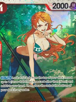 • Nami • OP01-016 SR Ultra Deck Three Captains Holo Foil One Piece TCG NM - Image 2