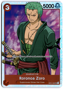 One Piece Roronoa Zoro OP01-025 Near-Mint Super Rare Foil English - Image 1