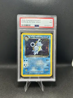 🌀SWIRL🌀Dark Blastoise 3/82 Holo Pokemon 2000 Team Rocket PSA 7 NEW CERT - Image 1