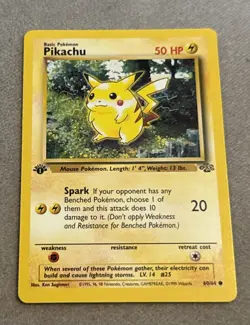 Pokemon Pikachu #60/64 From 1st Edition Jungle Set 1999 (Near Mint Condition)! - Image 1