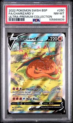PSA 8 - 2022 Pokemon Ultra-Premium Collection UPC CHARIZARD V #260 (9839) - Image 1