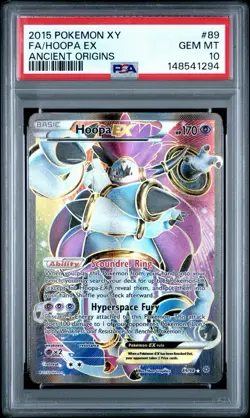 2015 Pokemon XY Full Art Hoopa Ex Ancient Origins PSA 10 - Image 1