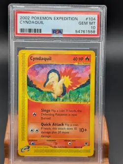 2002 Pokemon Expedition Cyndaquil #104 PSA Gem Mint 10 - Image 1