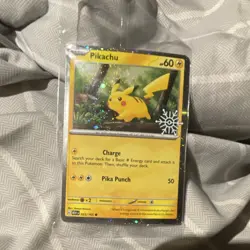 Pokemon TCG Pikachu Holo 025/165 Basic 60 HP English Snowflake Sealed Promo - Image 1
