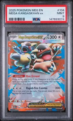 2025 Pokemon Meg En-Mega Evolution #104 Mega Kangaskhan Ex PSA 9 - Image 1