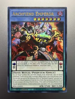 Yugioh - Archfiend Emperor Ultra Rare BPRO-EN031, Near Mint, 1st Edition - Image 1