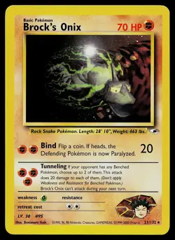 Pokemon Card - Brock's Onix Gym Heroes 21/132 Rare - Image 1