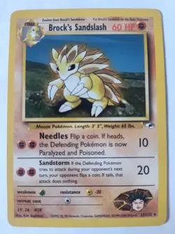 Brock's Sandslash 23/132 Gym Heroes Unlimited Rare Pokemon Card Vintage WOTC LP - Image 2