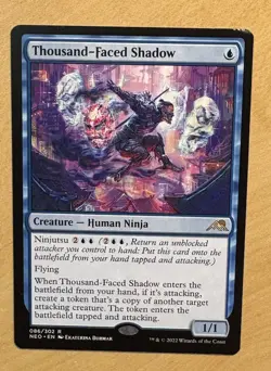 MTG Thousand-Faced Shadow Card, Neon Dynasty - Image 1