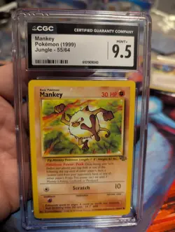 Vintage Pokemon TCG Mankey Jungle Card Unlimited, 55/64, Graded 9.5 by CGC - Image 2
