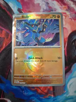 Pokemon TCG Riolu Master Ball Pattern Holo Card 050/131 Prismatic Evolutions - Image 1