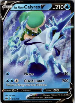 Ice Rider Calyrex V 045/198 SWSH06: Chilling Reign Holo Pokemon TCG NM - Image 1