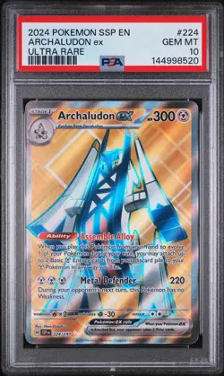 2024 Pokemon Ssp En-Surging Sparks #224 Archaludon Ex Ultra Rare PSA 10 - Image 1