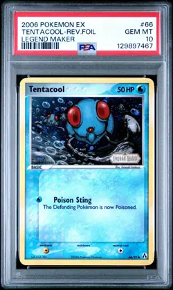 Tentacool 66/92 Legend Maker Reverse Holo Pokemon- PSA 10 - *POP 28* - IMAKUNI! - Image 1