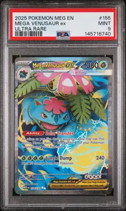 2025 Pokemon Meg En-Mega Evolution #155 Mega Venusaur Ex Ultra Rare PSA 9 - Image 1