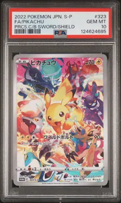 2022 POKEMON JPN S PROMO #323 FULL ART/PIKACHU PSA 10 - Image 1