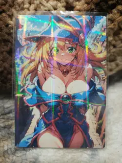 Yugioh Card Dark Magician Huge Sexy Big Breasts Field Center Token Waifu Holo - Image 1