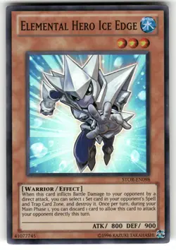 Elemental Hero Ice Edge Super Rare Storm of Ragnarok STOR-EN098 NM - Image 1