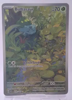 2023 Scarlet & Violet 151 166/165 Bulbasaur Illustrator Rare Pokemon Card TCG - Image 1