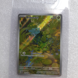 2023 Scarlet & Violet 151 166/165 Bulbasaur Illustrator Rare Pokemon Card TCG - Image 1