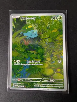 Pokemon TCG Bulbasaur Scarlet Violet 151 Illustration Rare English Card 166/165 - Image 1