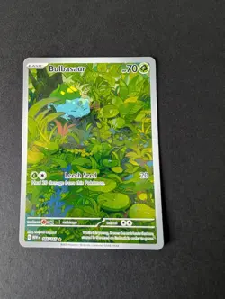 Pokemon TCG Bulbasaur Scarlet Violet 151 Illustration Rare English Card 166/165 - Image 3