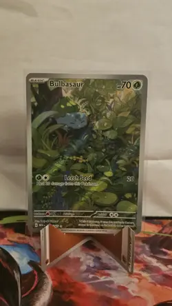 Pokemon TCG Bulbasaur Scarlet Violet 151 Illustration Rare English Card 166/165 - Image 1
