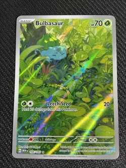 Bulbasaur 166/165 Illustration Rare Scarlet&Violet 151-Pokemon TCG-NM Condition - Image 1