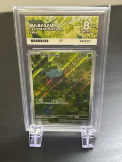 Pokemon TCG Bulbasaur 166/165 Scarlet Violet 151 Ace Grade 8 NM-MT - Image 1