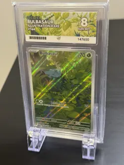 Pokemon TCG Bulbasaur 166/165 Scarlet Violet 151 Ace Grade 8 NM-MT - Image 2