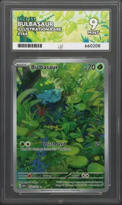 Pokemon TCG Bulbasaur 166/165 Scarlet Violet 151 Illustration Rare Ace 9 Mint - Image 1