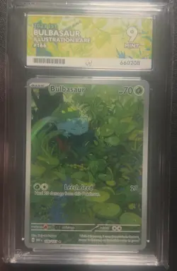 Pokemon TCG Bulbasaur 166/165 Scarlet Violet 151 Illustration Rare Ace 9 Mint - Image 3