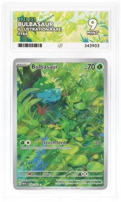 Pokemon TCG Bulbasaur 166/165 Scarlet Violet 151 Illustration Rare Ace 9 Mint - Image 1