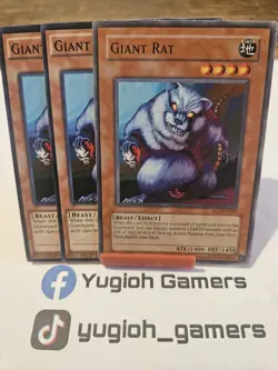 Yu-Gi-Oh Giant Rat X3 Different Sets Common Light Played - Image 1